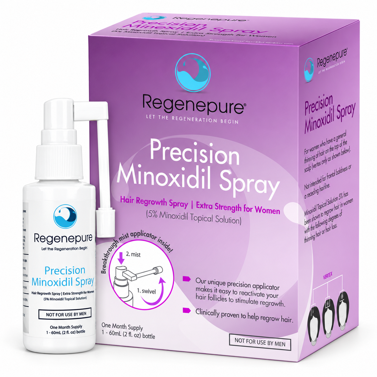 Regenepure Precision 5% Minoxidil Spray for Women